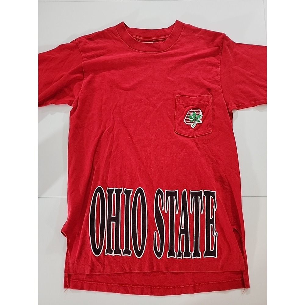 Rare Vintage The Ohio State University Nutmeg T-Shirt Pocket Logo USA Made Med